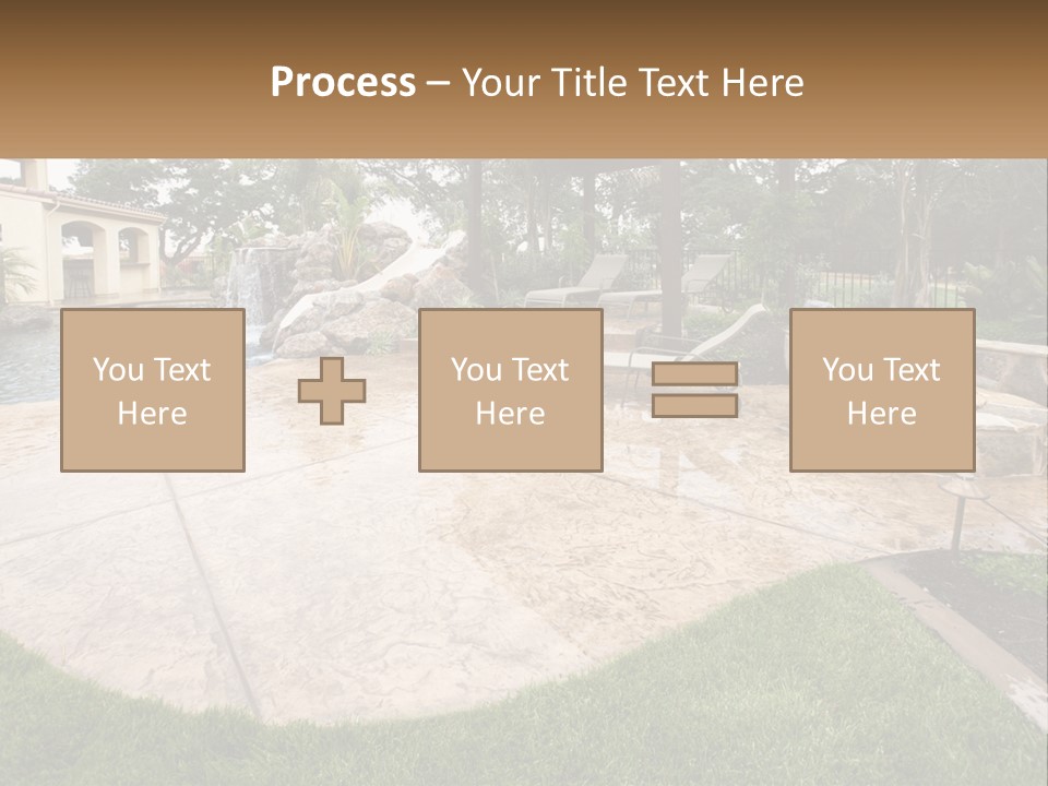 A Backyard With A Pool And A Waterfall PowerPoint Template