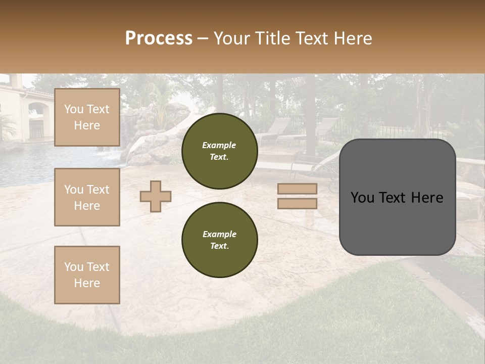 A Backyard With A Pool And A Waterfall PowerPoint Template
