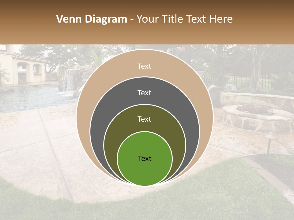 A Backyard With A Pool And A Waterfall PowerPoint Template