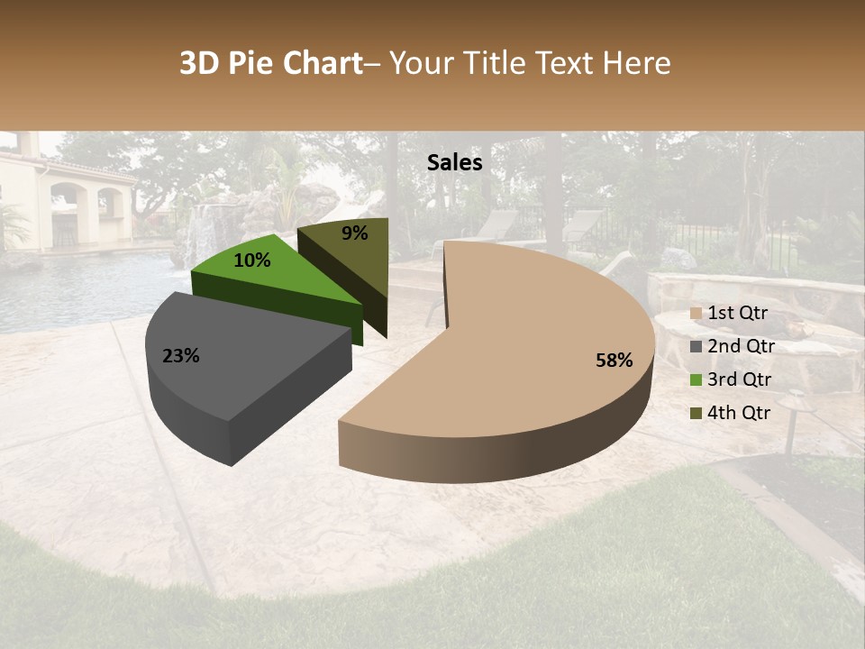 A Backyard With A Pool And A Waterfall PowerPoint Template