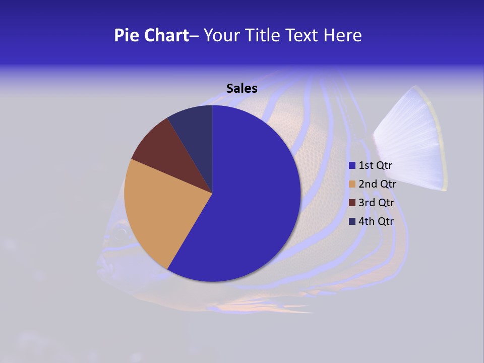A Blue And Yellow Fish On A Blue Background PowerPoint Template