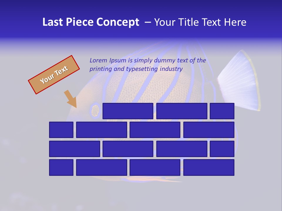 A Blue And Yellow Fish On A Blue Background PowerPoint Template