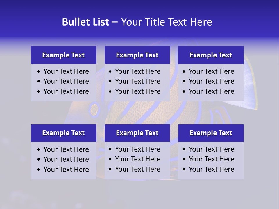 A Blue And Yellow Fish On A Blue Background PowerPoint Template