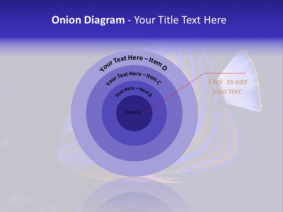 A Blue And Yellow Fish On A Blue Background PowerPoint Template