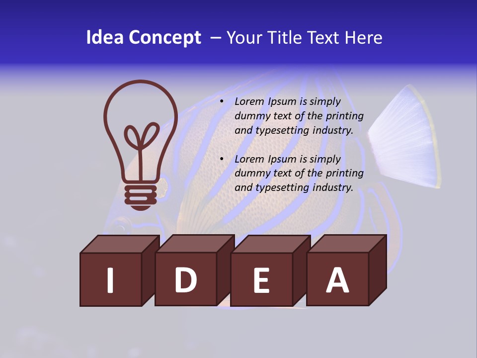 A Blue And Yellow Fish On A Blue Background PowerPoint Template