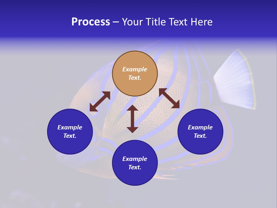 A Blue And Yellow Fish On A Blue Background PowerPoint Template