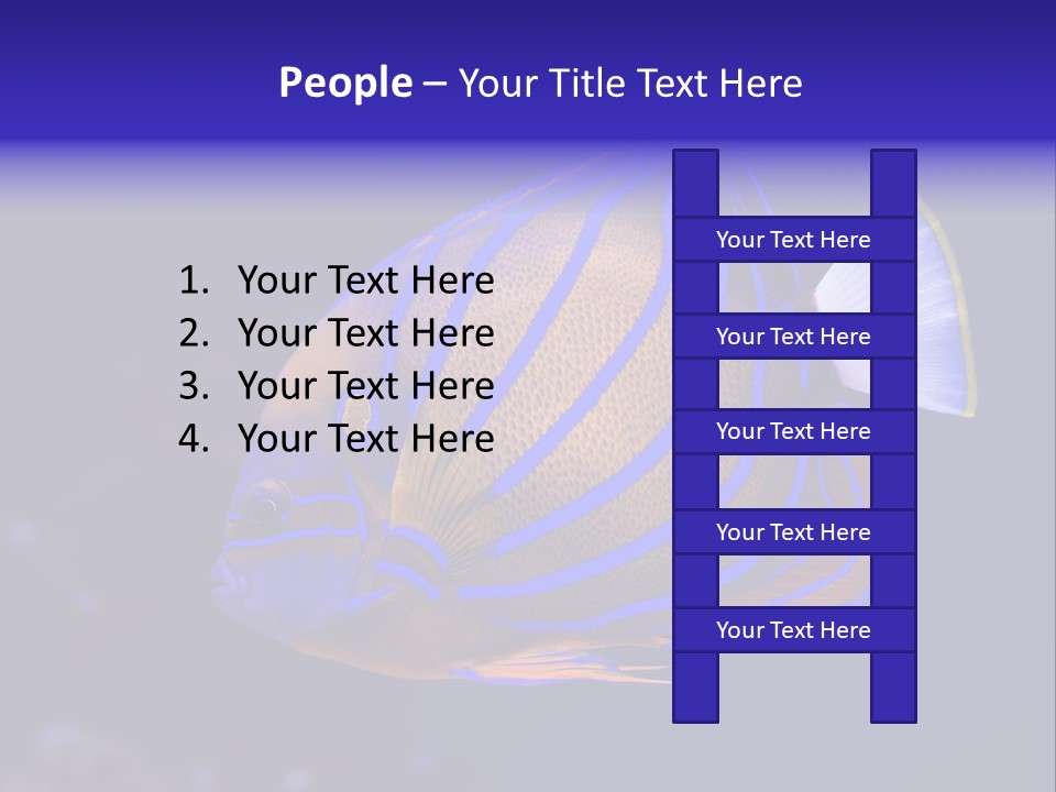 A Blue And Yellow Fish On A Blue Background PowerPoint Template
