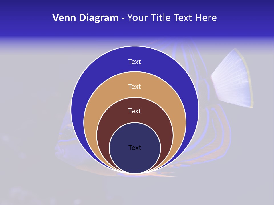 A Blue And Yellow Fish On A Blue Background PowerPoint Template