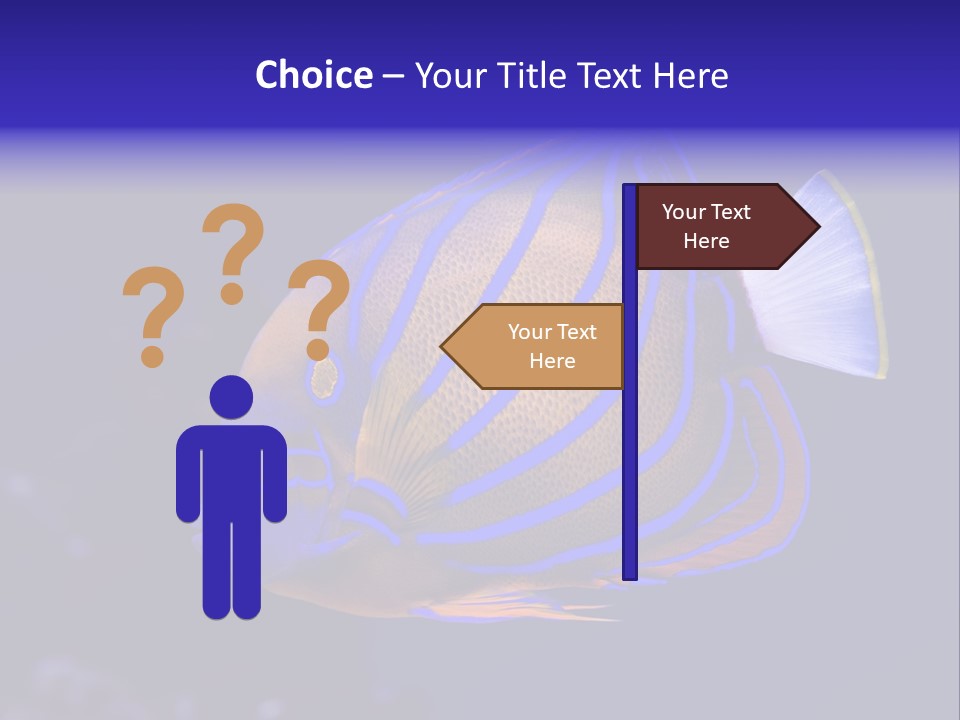 A Blue And Yellow Fish On A Blue Background PowerPoint Template