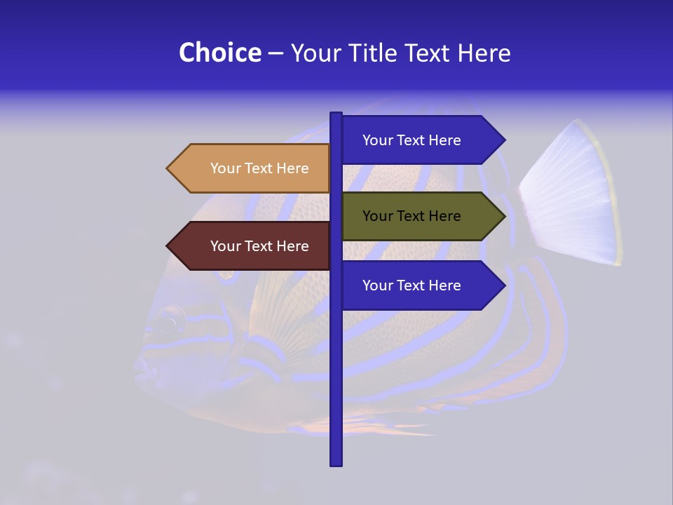 A Blue And Yellow Fish On A Blue Background PowerPoint Template