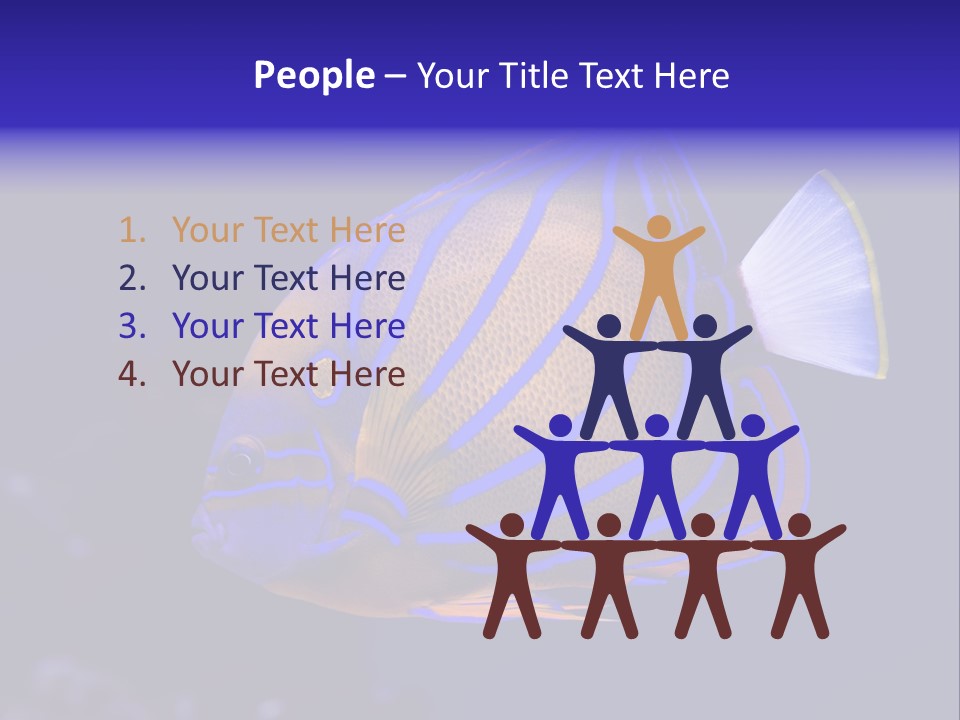 A Blue And Yellow Fish On A Blue Background PowerPoint Template