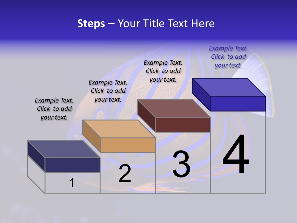 A Blue And Yellow Fish On A Blue Background PowerPoint Template