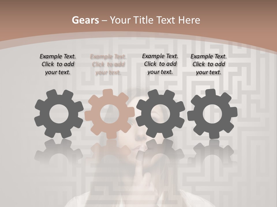A Woman With A Finger In Her Mouth PowerPoint Template