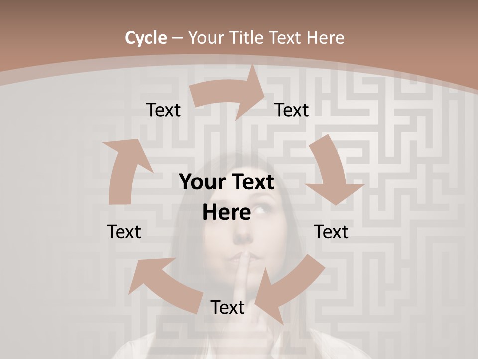 A Woman With A Finger In Her Mouth PowerPoint Template