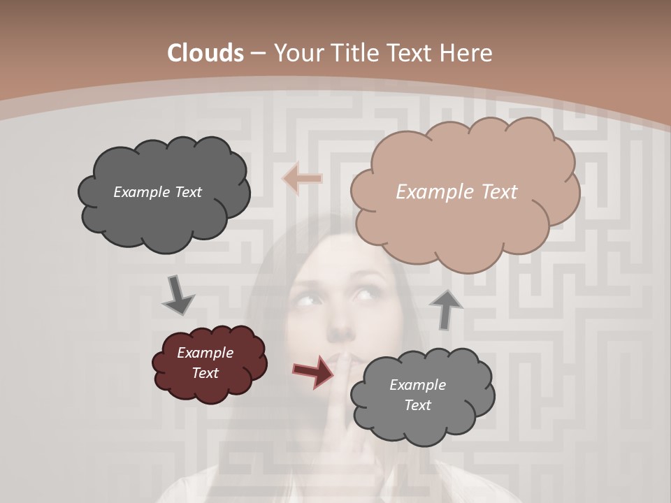 A Woman With A Finger In Her Mouth PowerPoint Template