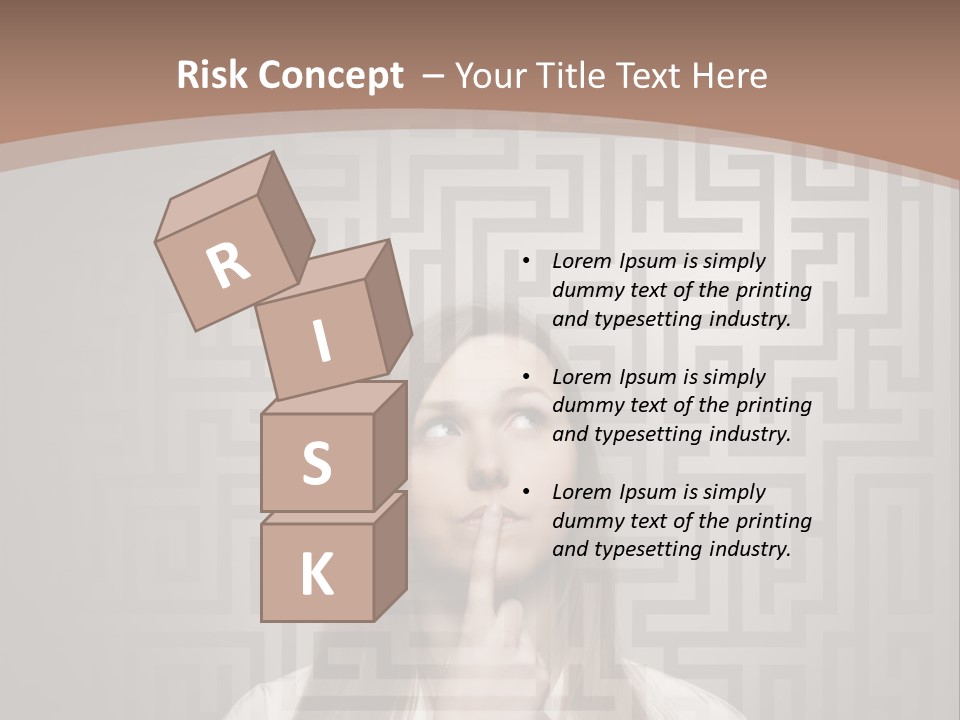 A Woman With A Finger In Her Mouth PowerPoint Template