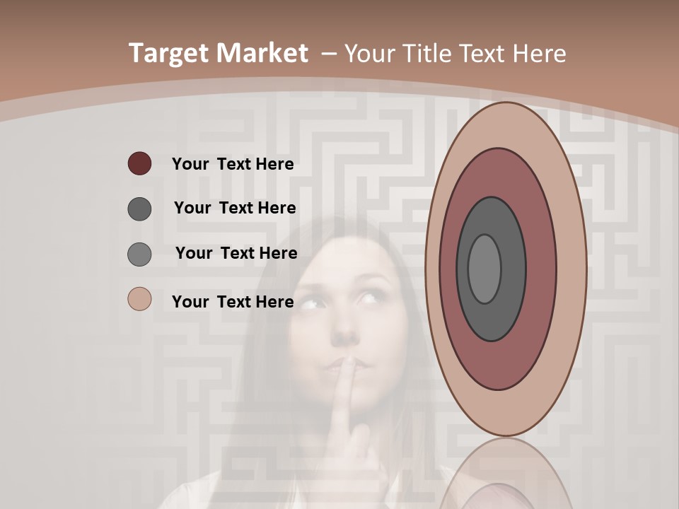 A Woman With A Finger In Her Mouth PowerPoint Template