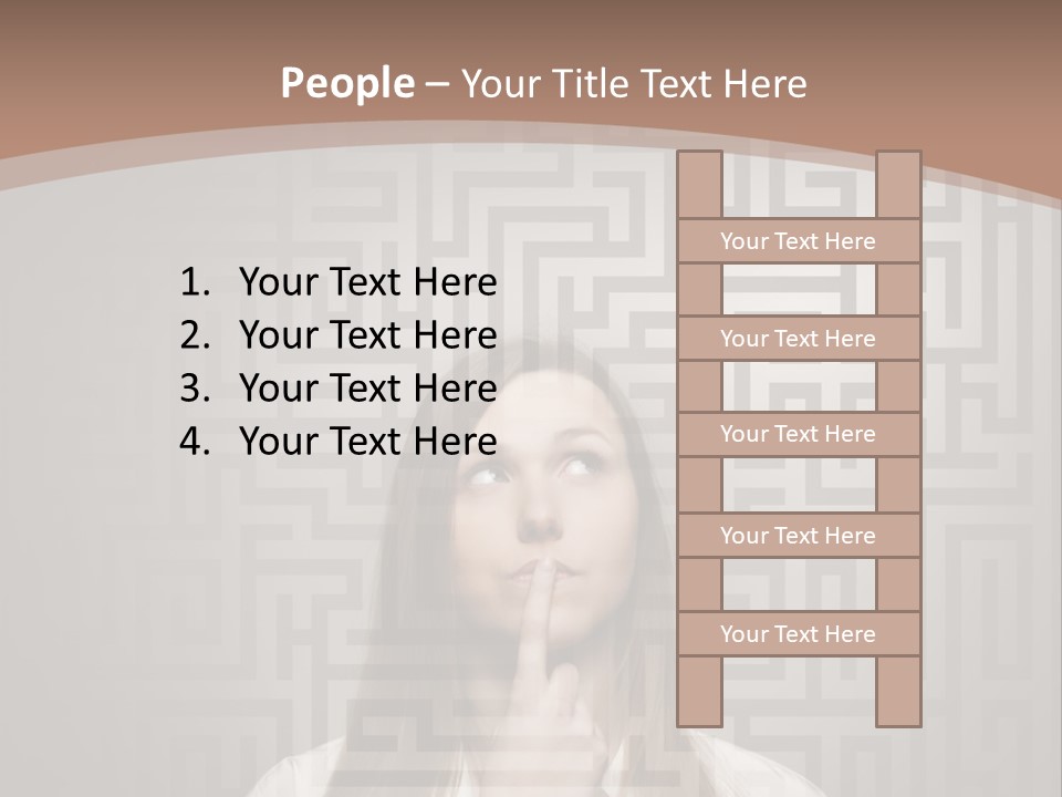 A Woman With A Finger In Her Mouth PowerPoint Template