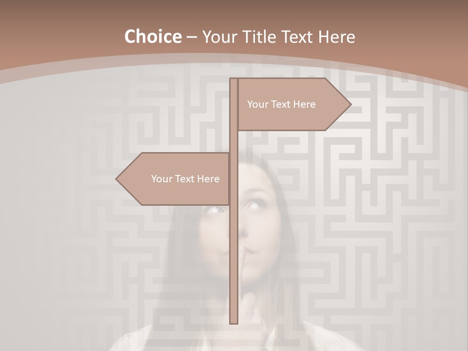 A Woman With A Finger In Her Mouth PowerPoint Template