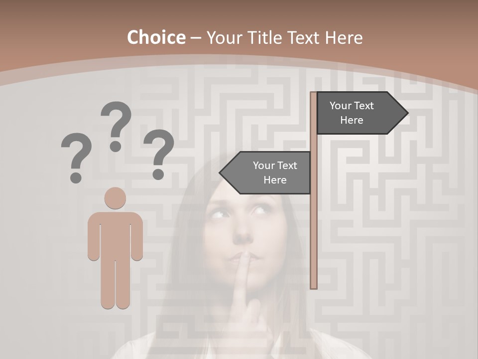 A Woman With A Finger In Her Mouth PowerPoint Template