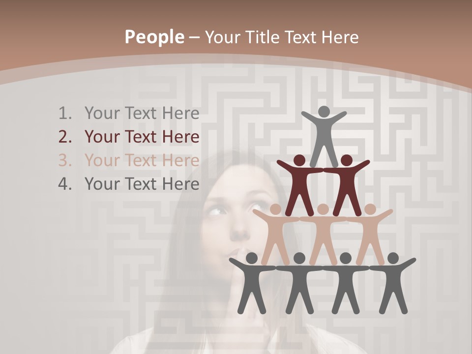 A Woman With A Finger In Her Mouth PowerPoint Template