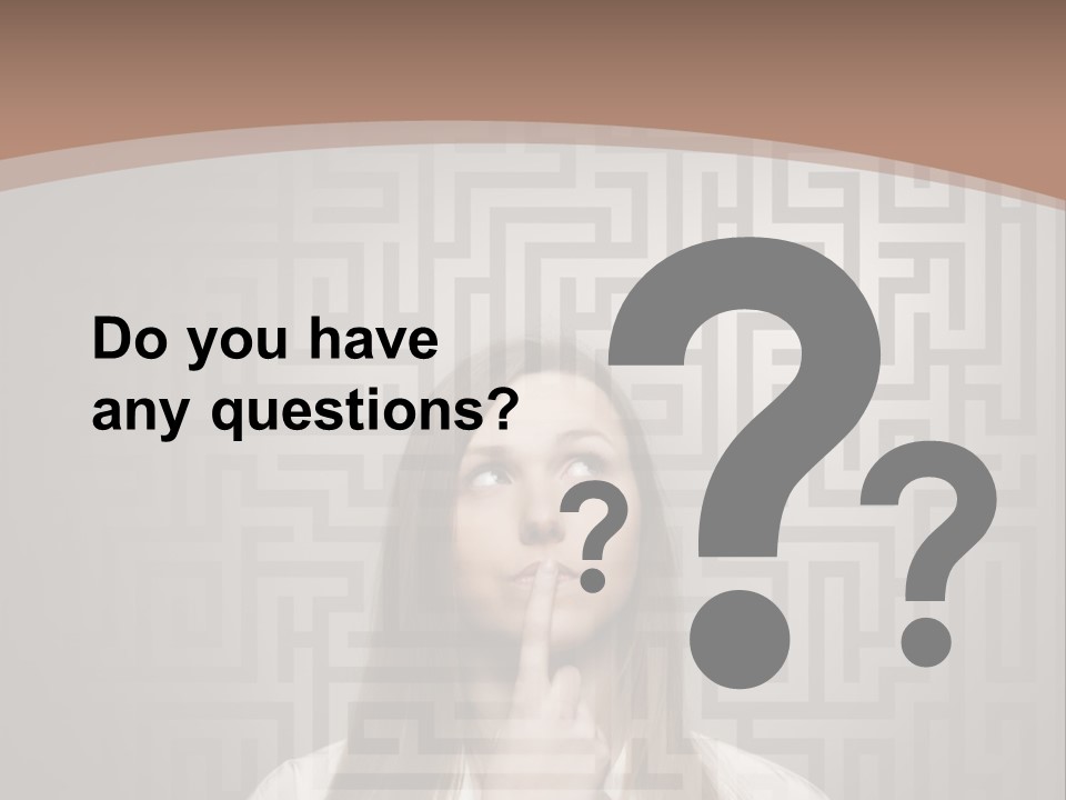 A Woman With A Finger In Her Mouth PowerPoint Template