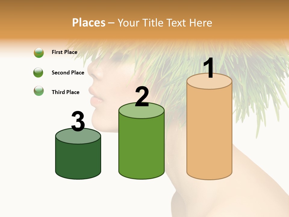 A Woman's Head With Green Grass On It PowerPoint Template