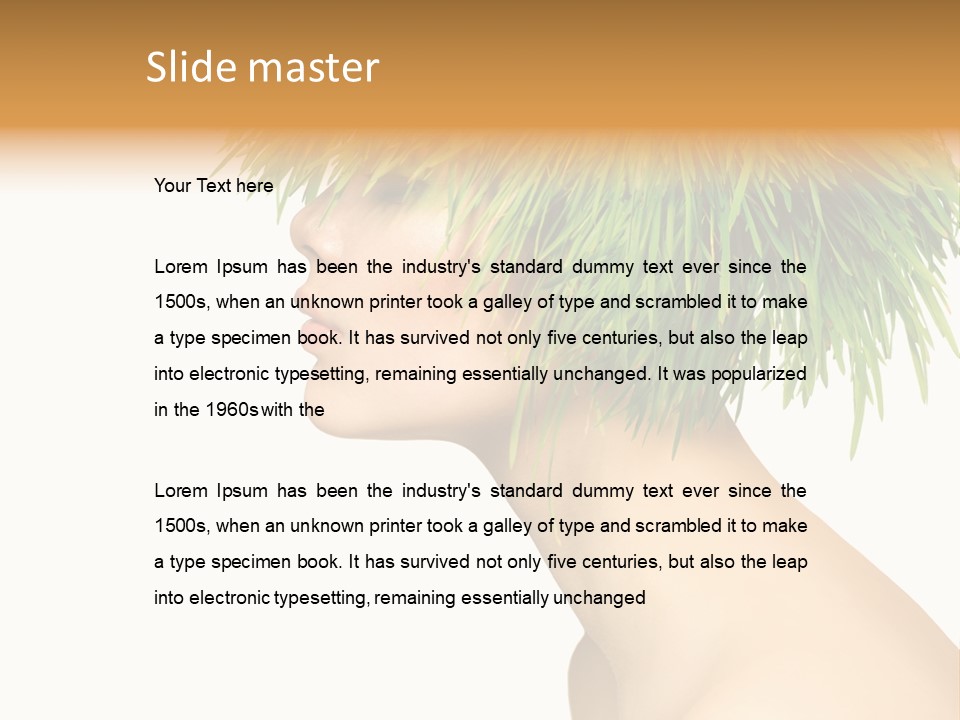 A Woman's Head With Green Grass On It PowerPoint Template