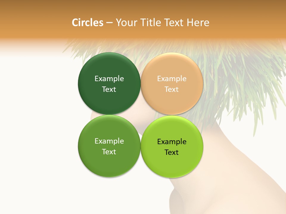 A Woman's Head With Green Grass On It PowerPoint Template