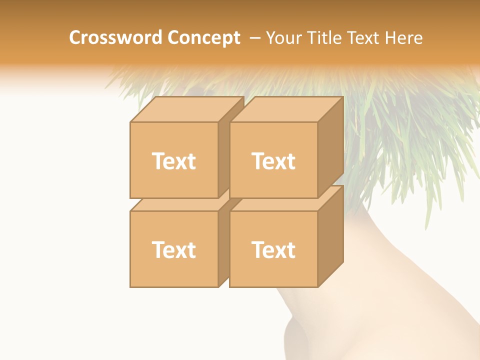 A Woman's Head With Green Grass On It PowerPoint Template