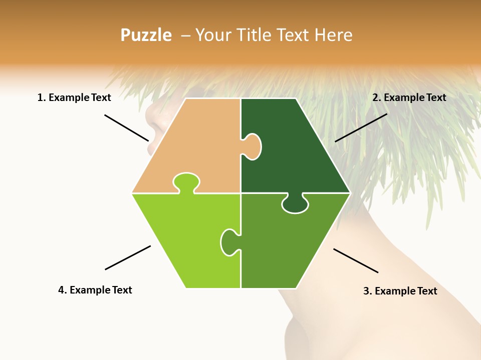 A Woman's Head With Green Grass On It PowerPoint Template