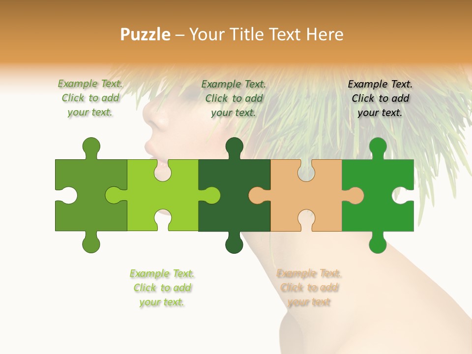 A Woman's Head With Green Grass On It PowerPoint Template