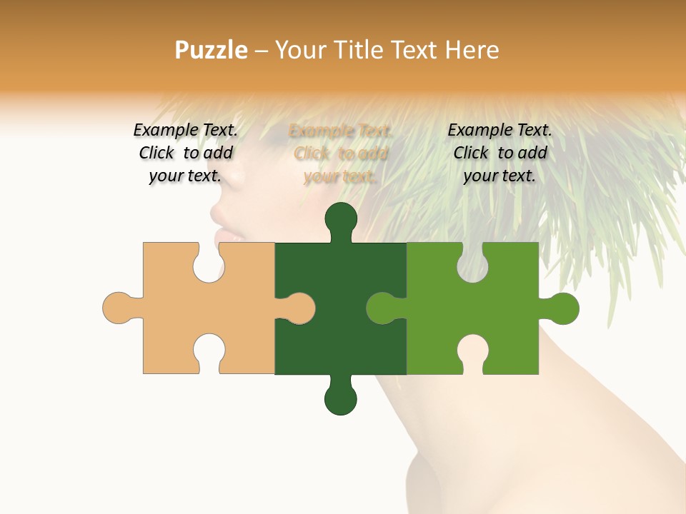 A Woman's Head With Green Grass On It PowerPoint Template