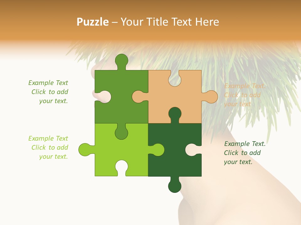 A Woman's Head With Green Grass On It PowerPoint Template
