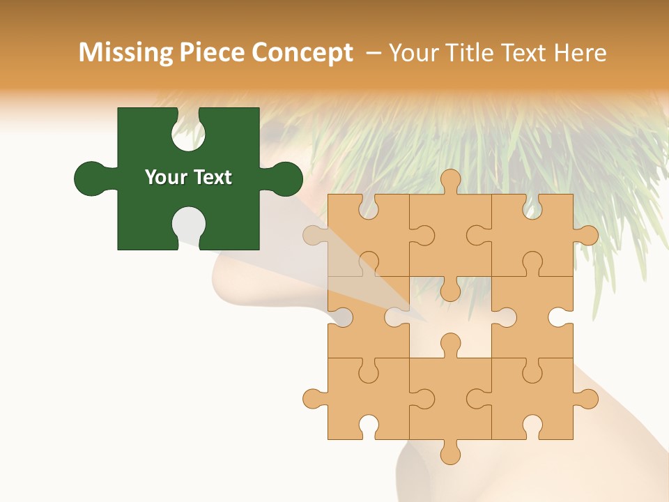 A Woman's Head With Green Grass On It PowerPoint Template