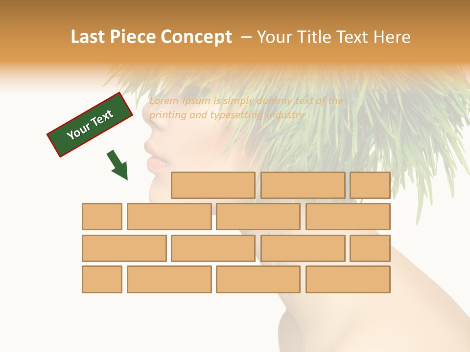 A Woman's Head With Green Grass On It PowerPoint Template