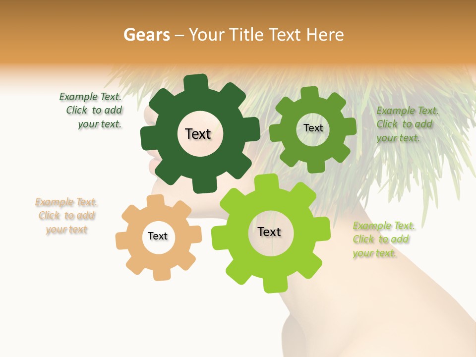 A Woman's Head With Green Grass On It PowerPoint Template