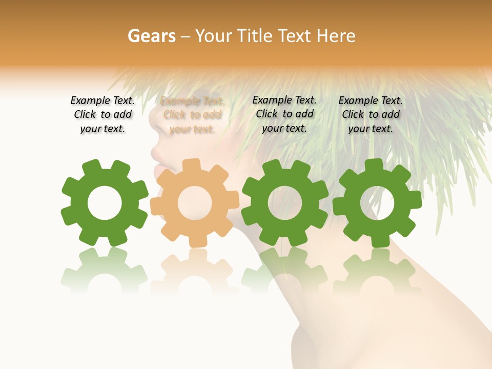 A Woman's Head With Green Grass On It PowerPoint Template
