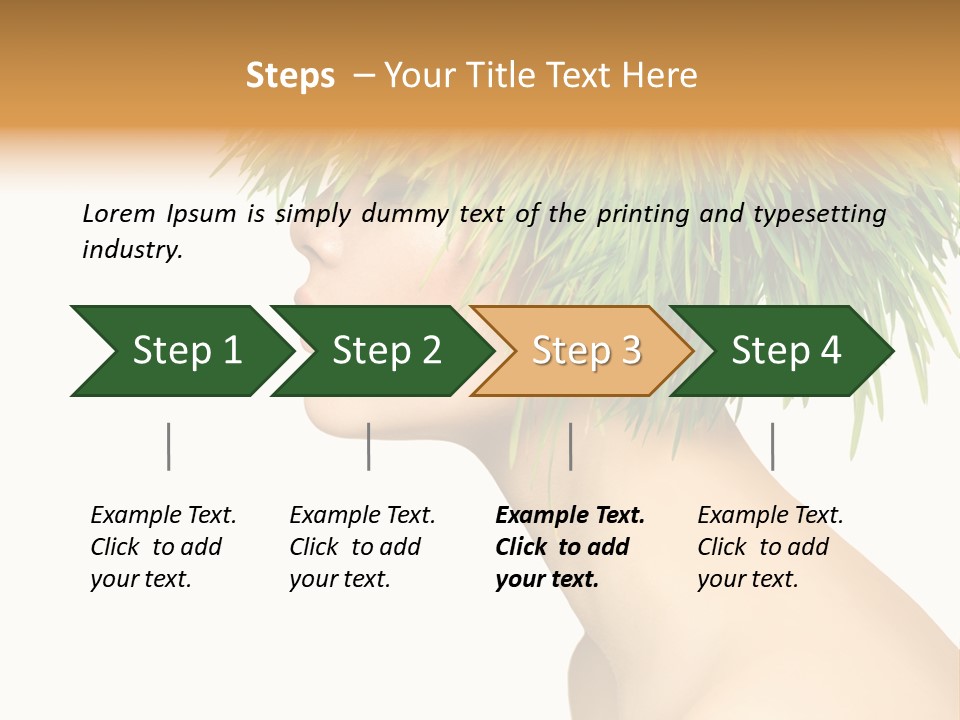 A Woman's Head With Green Grass On It PowerPoint Template