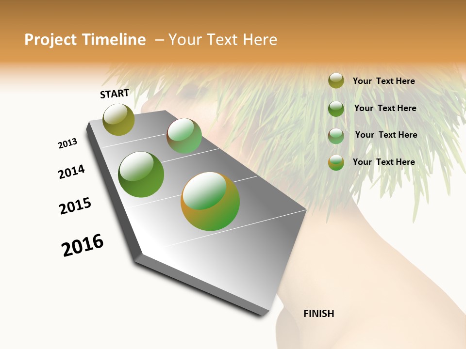 A Woman's Head With Green Grass On It PowerPoint Template