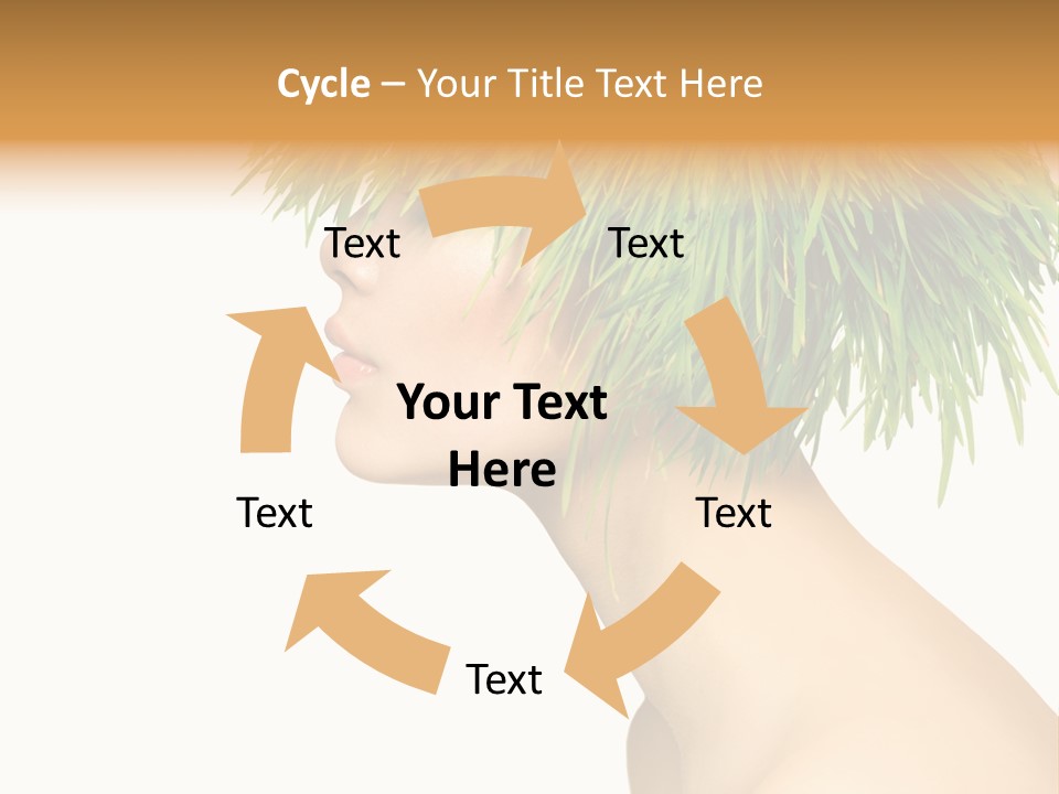 A Woman's Head With Green Grass On It PowerPoint Template