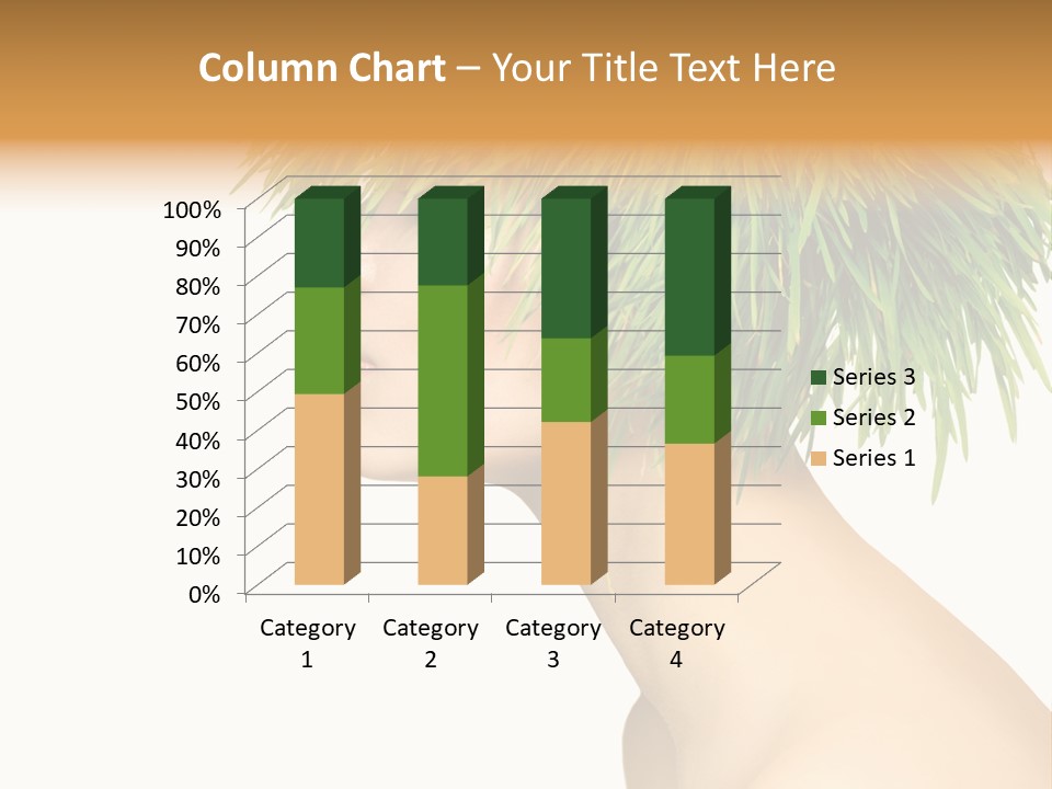 A Woman's Head With Green Grass On It PowerPoint Template