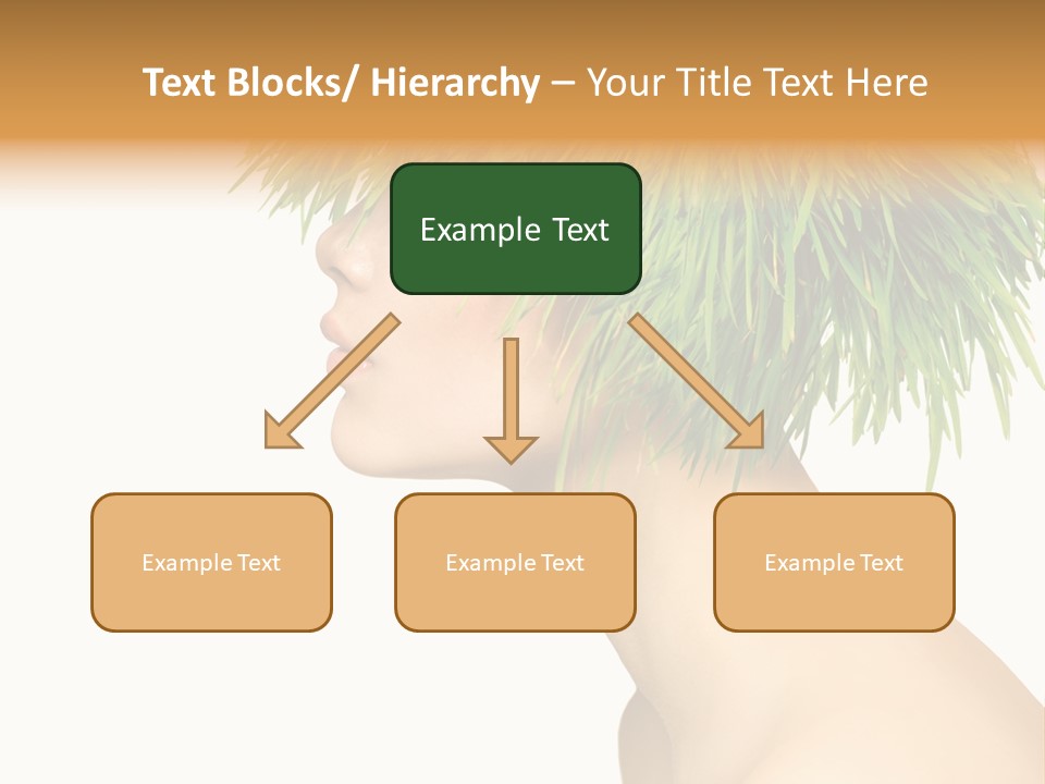 A Woman's Head With Green Grass On It PowerPoint Template
