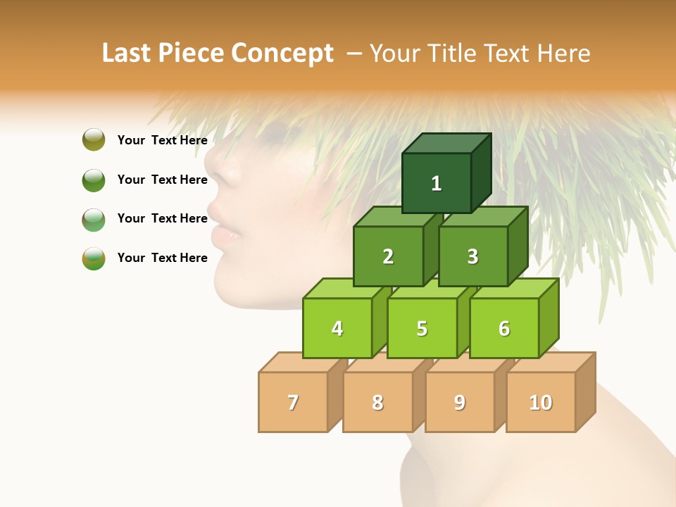 A Woman's Head With Green Grass On It PowerPoint Template
