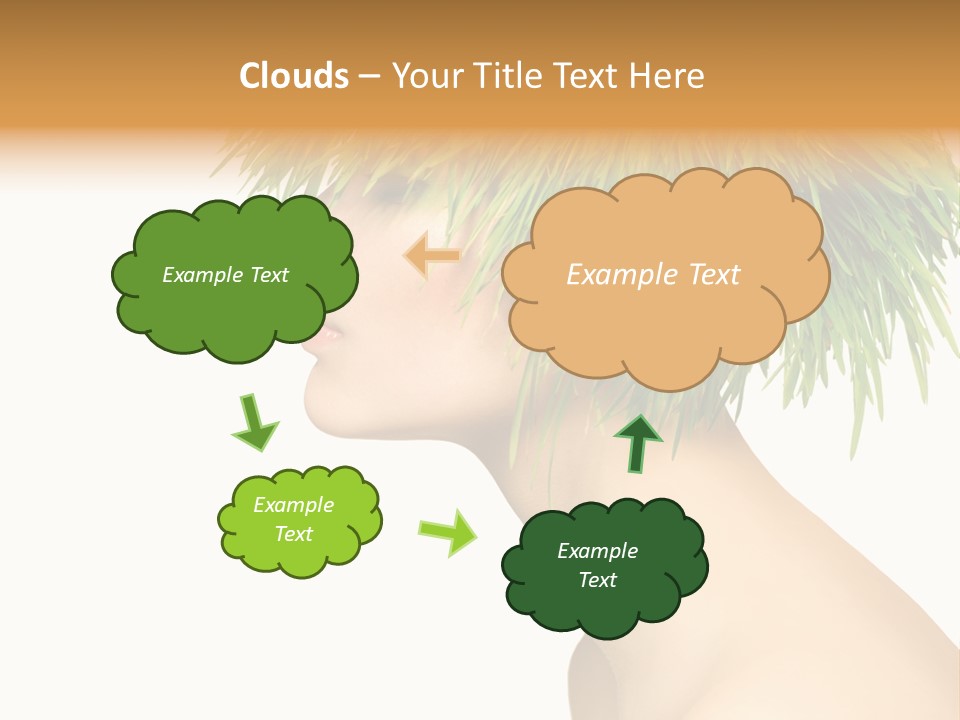 A Woman's Head With Green Grass On It PowerPoint Template