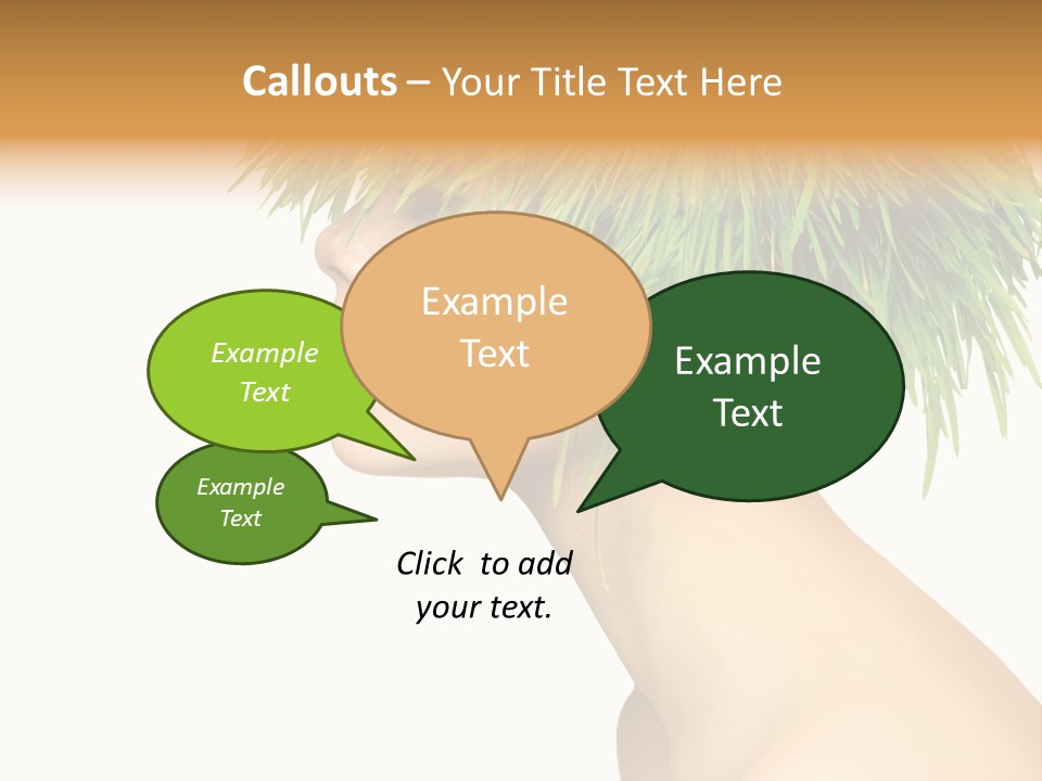 A Woman's Head With Green Grass On It PowerPoint Template