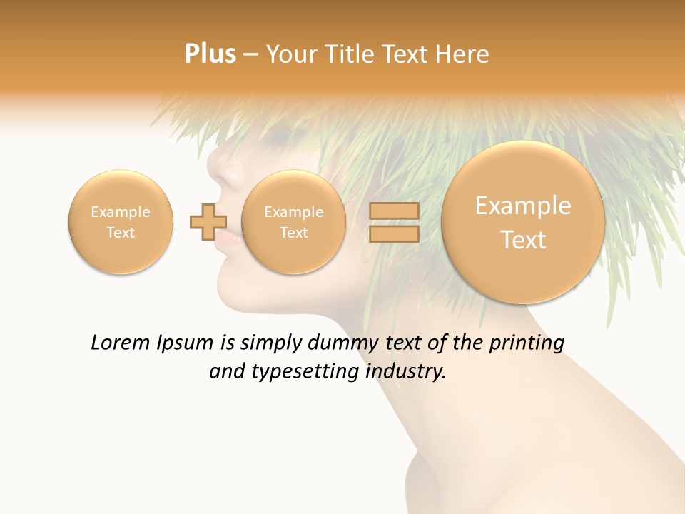 A Woman's Head With Green Grass On It PowerPoint Template