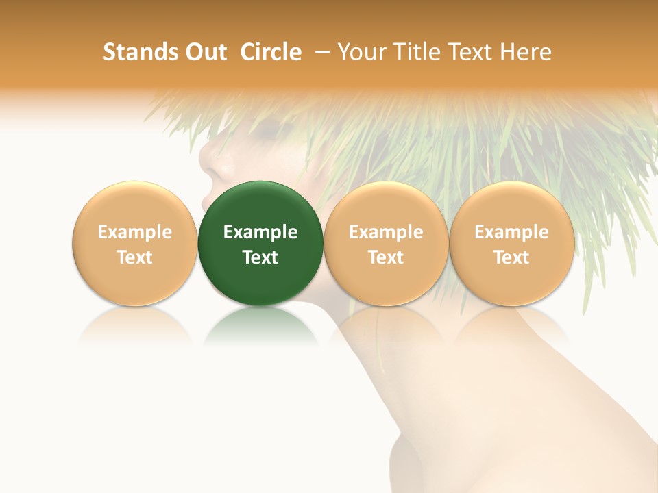 A Woman's Head With Green Grass On It PowerPoint Template