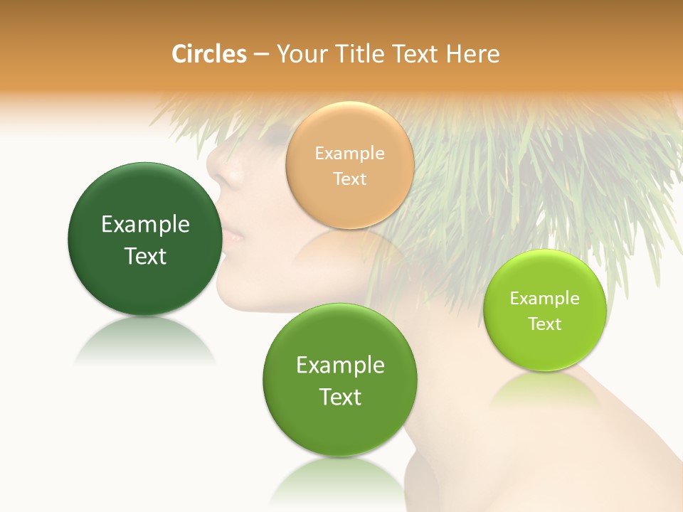 A Woman's Head With Green Grass On It PowerPoint Template