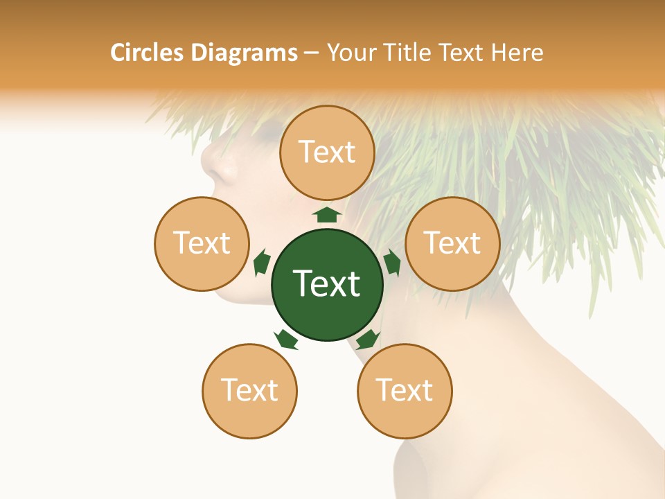 A Woman's Head With Green Grass On It PowerPoint Template